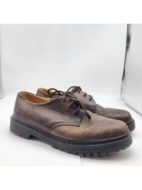 Vintage Skechers USA Brown Leather Y2K Mens 10 Lace up Creeper Oxford
